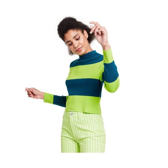 Women’s Victor Glemaud Target Collab Striped Turtleneck Sweater Size M - Picture 1 of 3